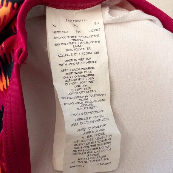 Nike One-Piece Swimsuit XL Bold Vibrant Print Strappy Back Athletic Swim - Picture 3 of 3